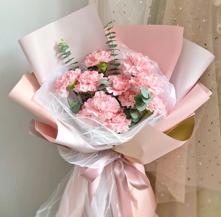 天津情意满满-11枝粉色康乃馨鲜花花束