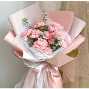 天津情意满满-11枝粉色康乃馨鲜花花束